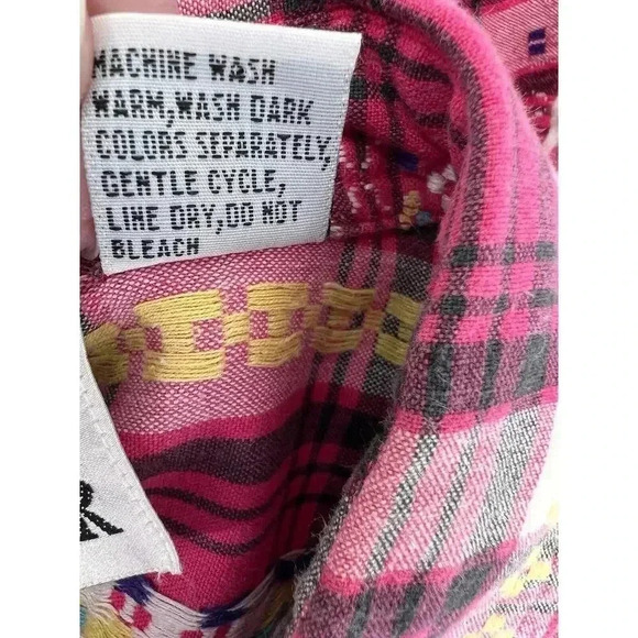 Gorgeous Vintage Western Short Sleeve Button Up Aztec Woven Shirt Size MEDIUM EC - Picture 11 of 11